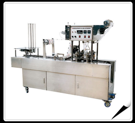 Cup Filling And Sealing Machines And Automatic Cap Filling And Sealing Machine Series  > Two cups automatic fill-seal-cut machine